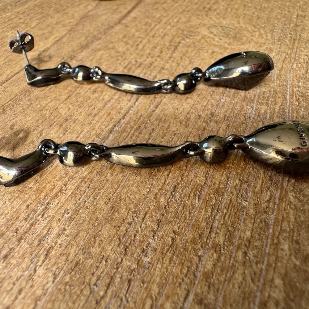 Givenchy Black Crystal Evening Dangle Earrings - image 4